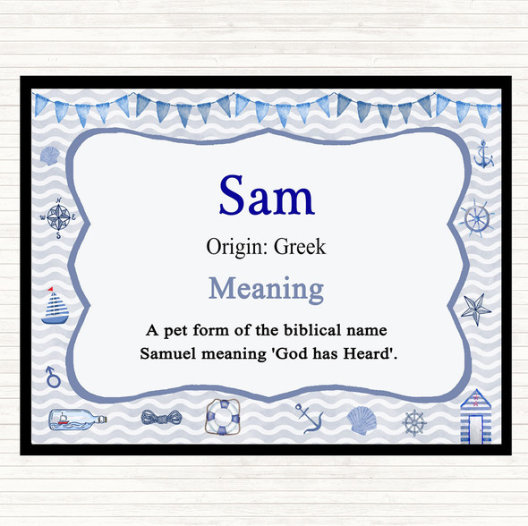 Sam Name Meaning Mouse Mat Pad Nautical