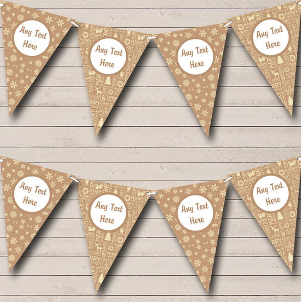 Burlap Snowflakes & Text Personalised Christmas Bunting