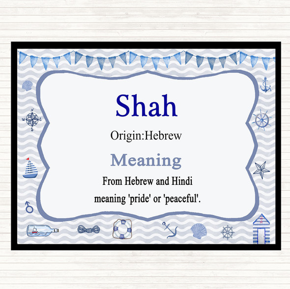 Shah Name Meaning Mouse Mat Pad Nautical