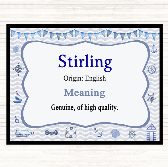 Stirling Name Meaning Mouse Mat Pad Nautical