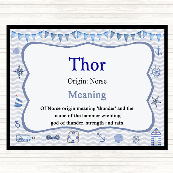 Thor Name Meaning Mouse Mat Pad Nautical