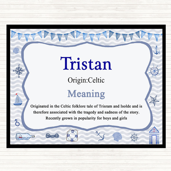 Tristan Name Meaning Mouse Mat Pad Nautical