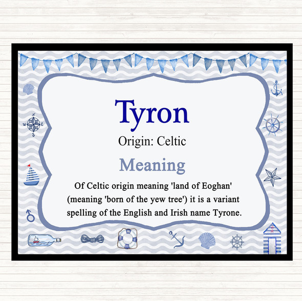 Tyron Name Meaning Mouse Mat Pad Nautical