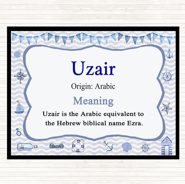 Uzair Name Meaning Mouse Mat Pad Nautical