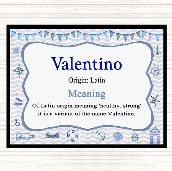 Valentino Name Meaning Mouse Mat Pad Nautical