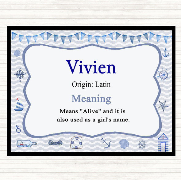 Vivien Name Meaning Mouse Mat Pad Nautical