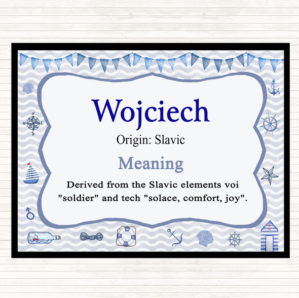 Wojciech Name Meaning Mouse Mat Pad Nautical