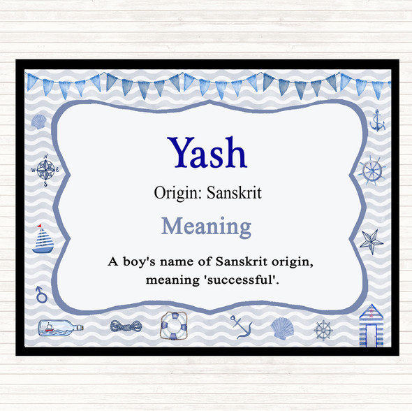 Yash Name Meaning Mouse Mat Pad Nautical