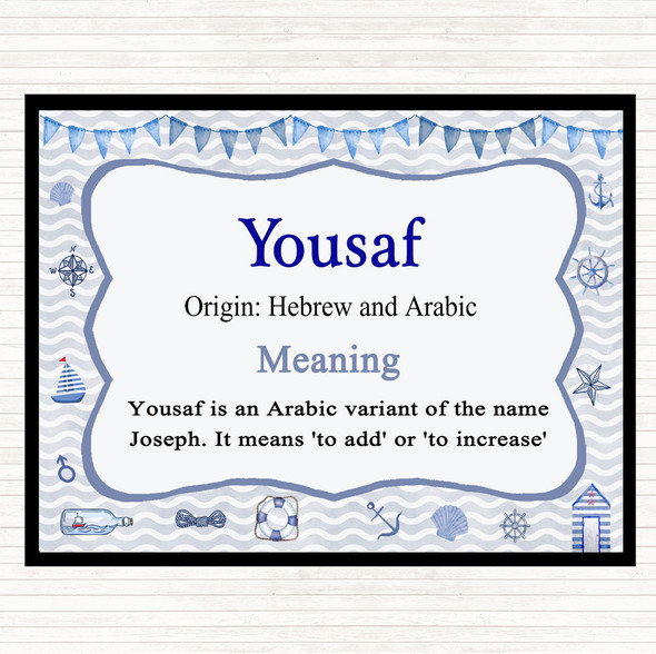 Yousaf Name Meaning Mouse Mat Pad Nautical