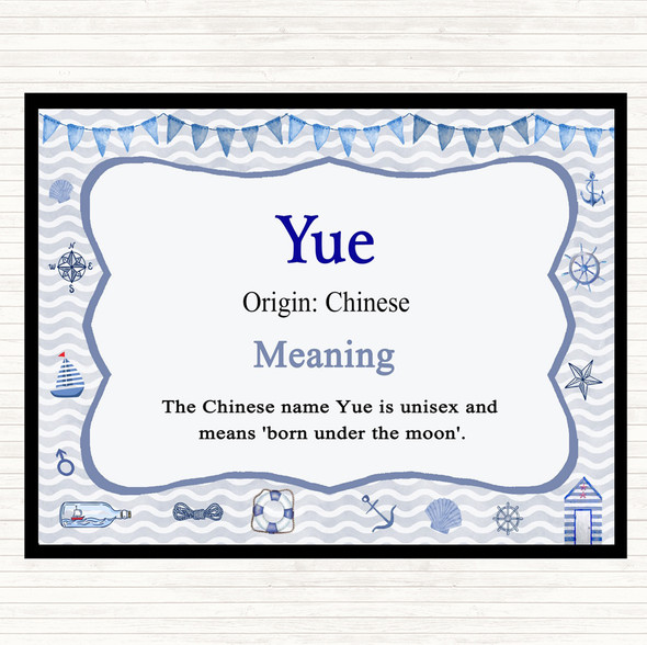 Yue Name Meaning Mouse Mat Pad Nautical