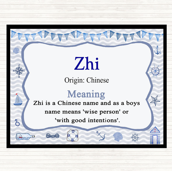 Zhi Name Meaning Mouse Mat Pad Nautical