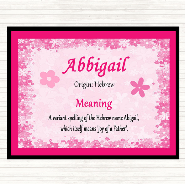 Abbigail Name Meaning Mouse Mat Pad Pink