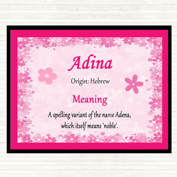 Adina Name Meaning Mouse Mat Pad Pink