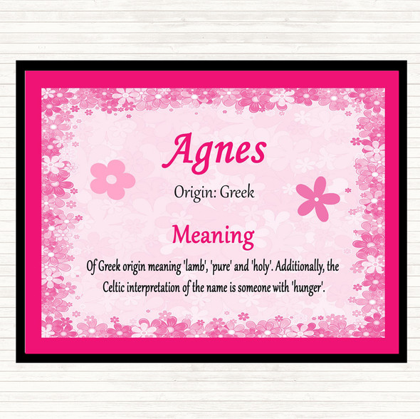 Agnes Name Meaning Mouse Mat Pad Pink