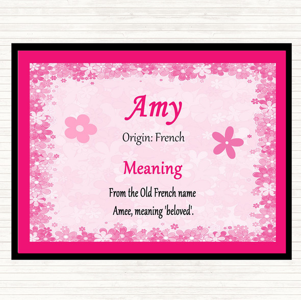 Amy Name Meaning Mouse Mat Pad Pink