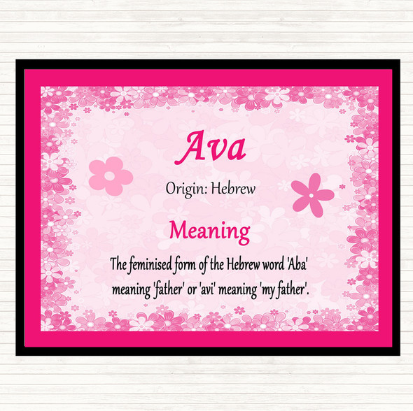 Ava Name Meaning Mouse Mat Pad Pink