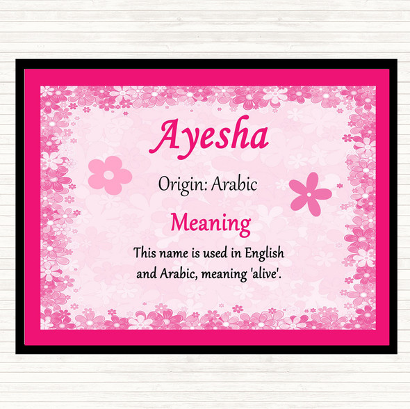 Ayesha Name Meaning Mouse Mat Pad Pink