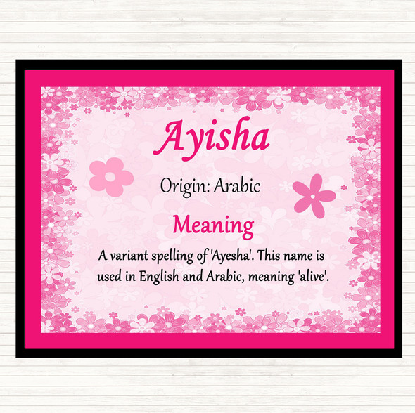 Ayisha Name Meaning Mouse Mat Pad Pink