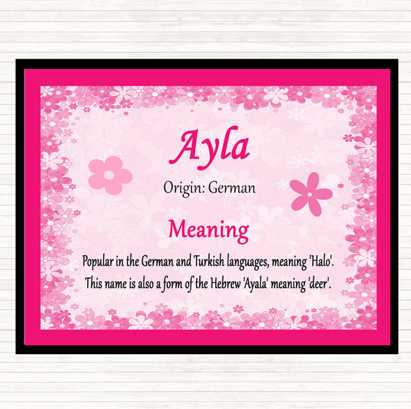 Ayla Name Meaning Mouse Mat Pad Pink