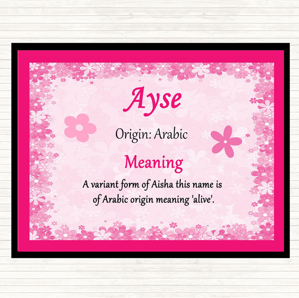 Ayse Name Meaning Mouse Mat Pad Pink