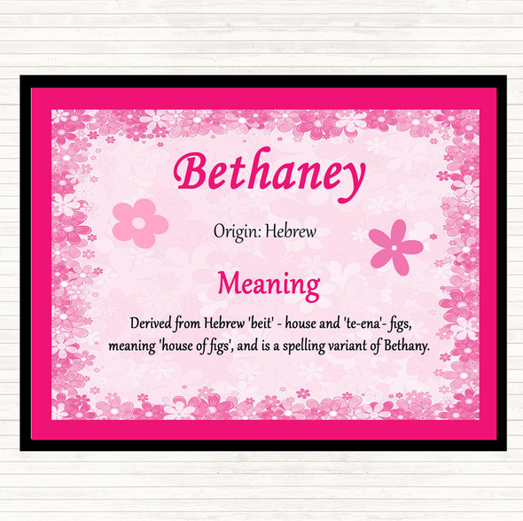 Bethaney Name Meaning Mouse Mat Pad Pink