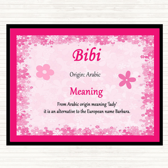 Bibi Name Meaning Mouse Mat Pad Pink