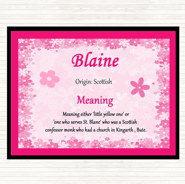Blaine Name Meaning Mouse Mat Pad Pink