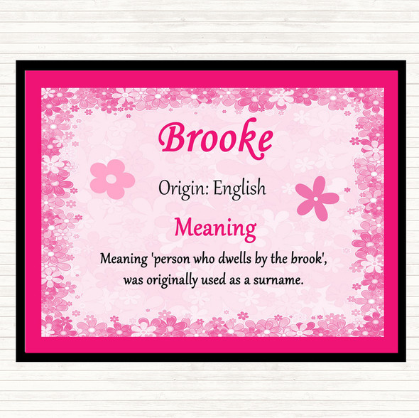 Brooke Name Meaning Mouse Mat Pad Pink