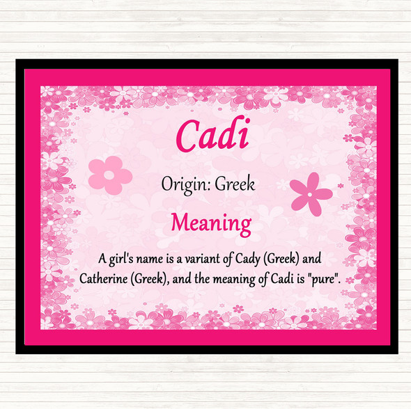 Cadi Name Meaning Mouse Mat Pad Pink