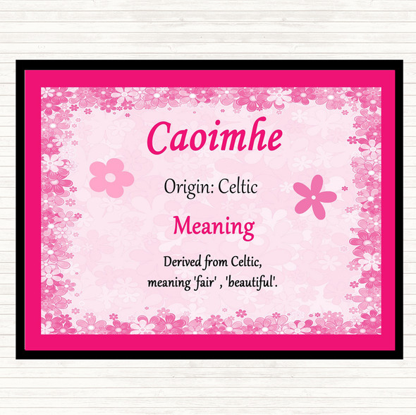 Caoimhe Name Meaning Mouse Mat Pad Pink
