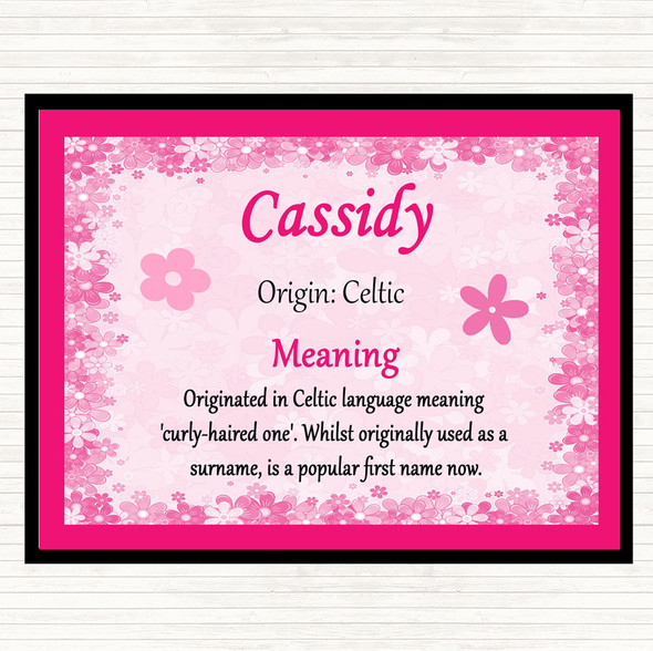 Cassidy Name Meaning Mouse Mat Pad Pink