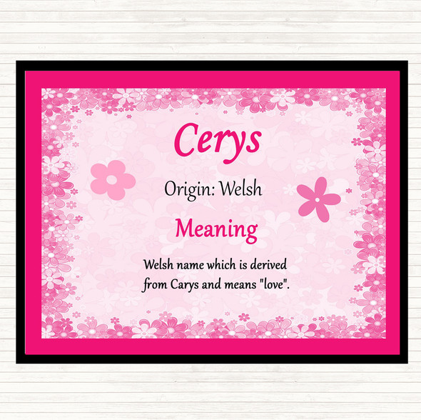 Cerys Name Meaning Mouse Mat Pad Pink