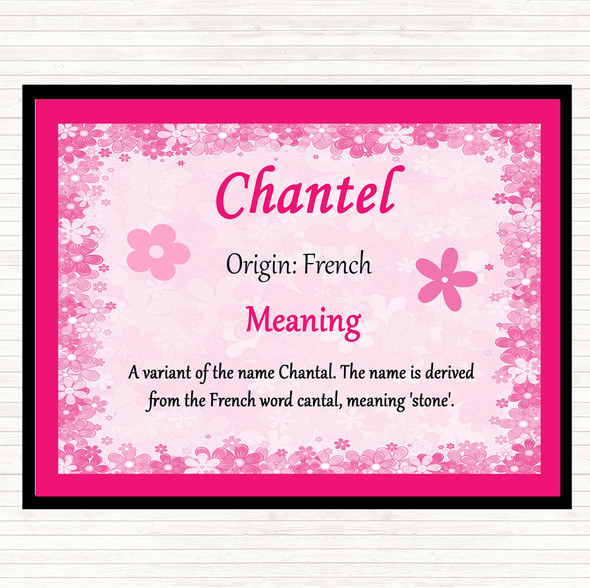 Chantel Name Meaning Mouse Mat Pad Pink