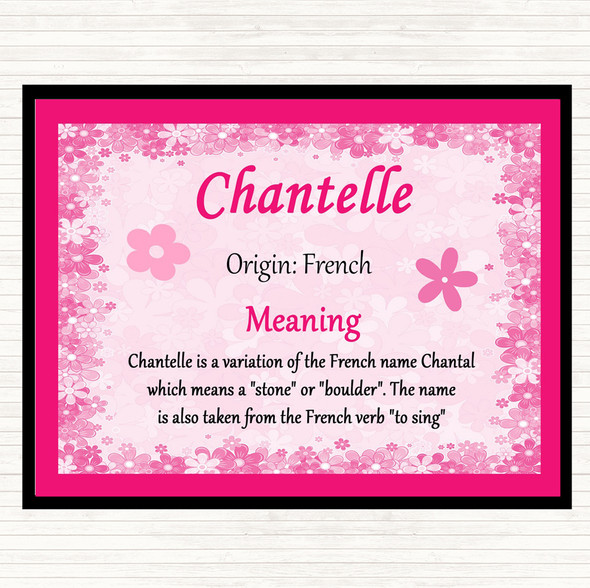 Chantelle Name Meaning Mouse Mat Pad Pink
