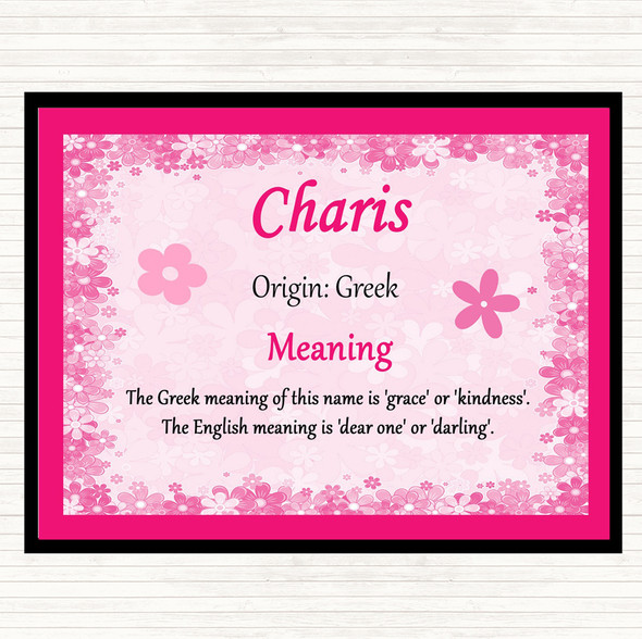 Charis Name Meaning Mouse Mat Pad Pink