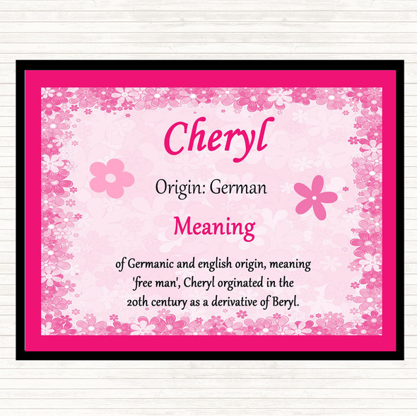 Cheryl Name Meaning Mouse Mat Pad Pink