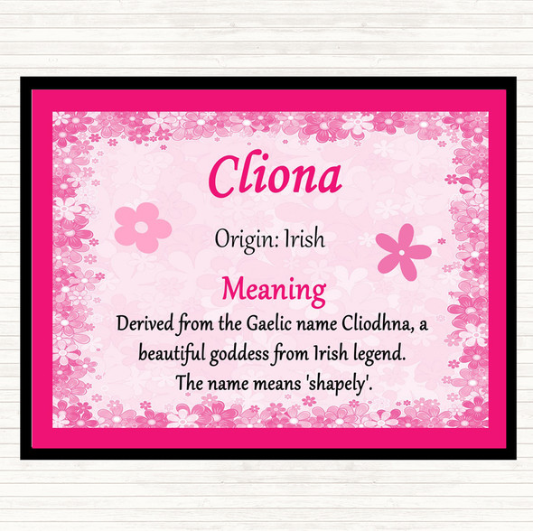Cliona Name Meaning Mouse Mat Pad Pink