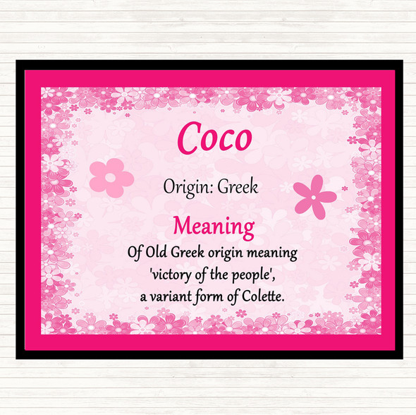 Coco Name Meaning Mouse Mat Pad Pink