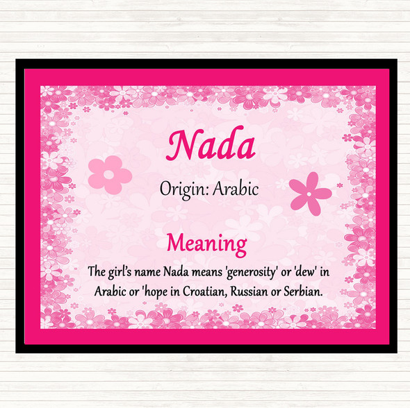 Nada Name Meaning Mouse Mat Pad Pink