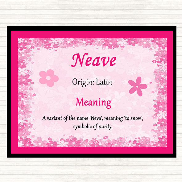 Neave Name Meaning Mouse Mat Pad Pink