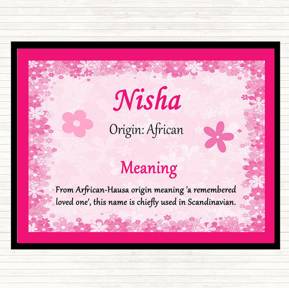 Nisha Name Meaning Mouse Mat Pad Pink