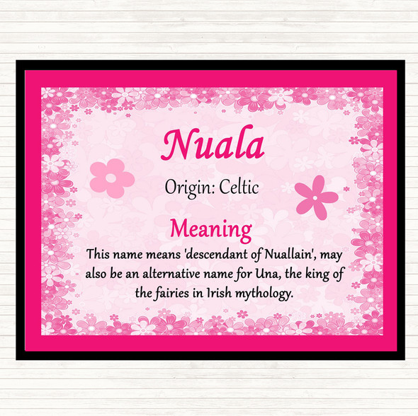 Nuala Name Meaning Mouse Mat Pad Pink