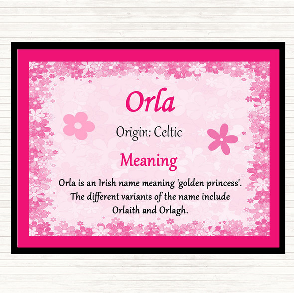 Orla Name Meaning Mouse Mat Pad Pink