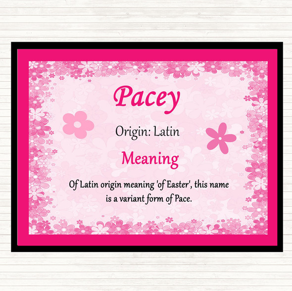 Pacey Name Meaning Mouse Mat Pad Pink