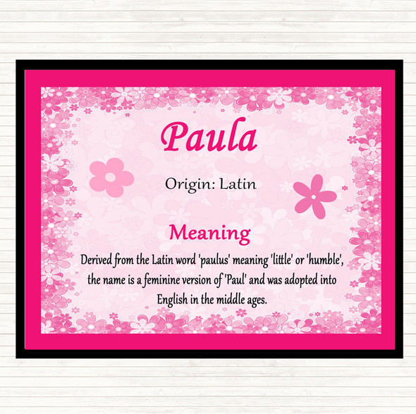 Paula Name Meaning Mouse Mat Pad Pink