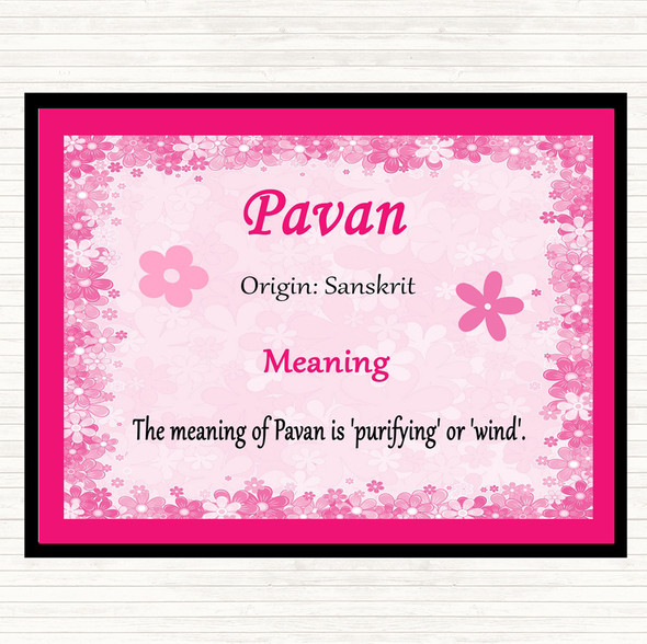 Pavan Name Meaning Mouse Mat Pad Pink