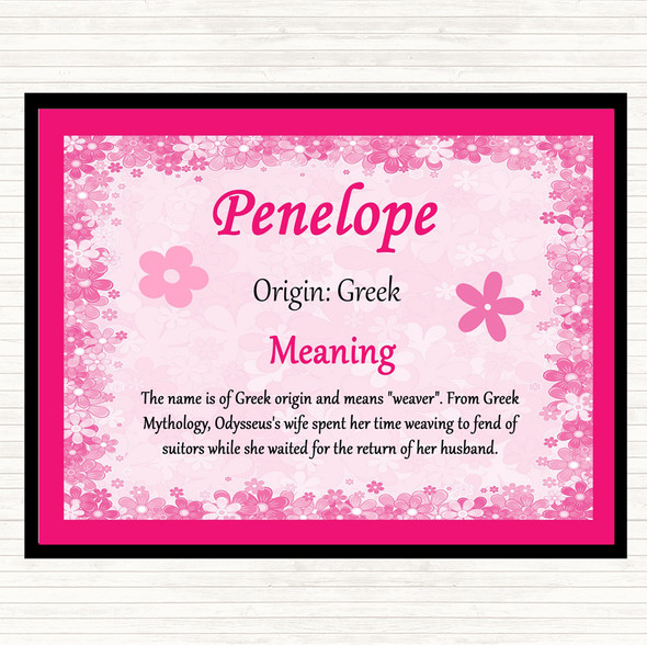 Penelope Name Meaning Mouse Mat Pad Pink
