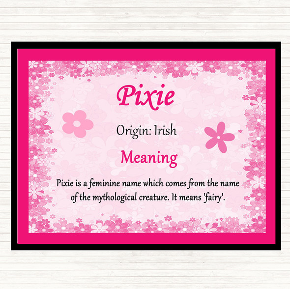Pixie Name Meaning Mouse Mat Pad Pink
