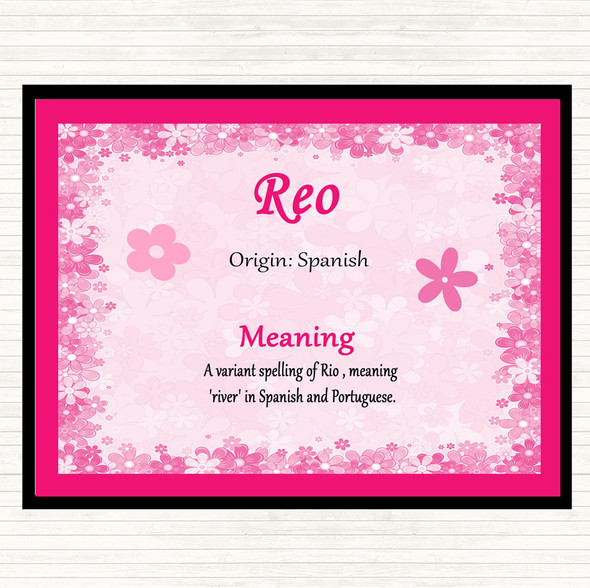 Reo Name Meaning Mouse Mat Pad Pink