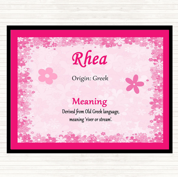 Rhea Name Meaning Mouse Mat Pad Pink